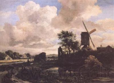 Jacob van Ruisdael Windmill by a Stream (mk25) Spain oil painting art